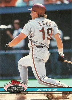 #227 John Kruk - Philadelphia Phillies - 1991 Stadium Club Baseball