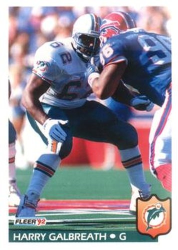 #227 Harry Galbreath - Miami Dolphins - 1992 Fleer Football