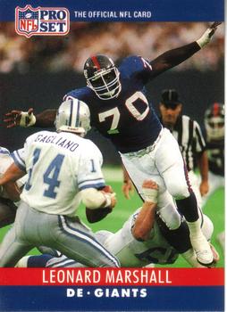#227 Leonard Marshall - New York Giants - 1990 Pro Set Football