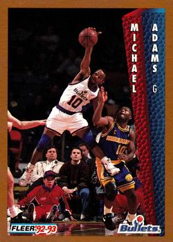 #228 Michael Adams - Washington Bullets - 1992-93 Fleer Basketball