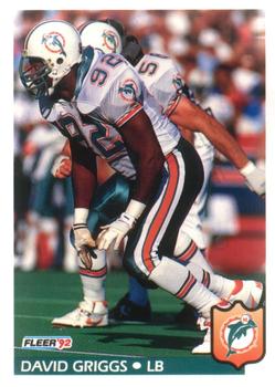 #228 David Griggs - Miami Dolphins - 1992 Fleer Football
