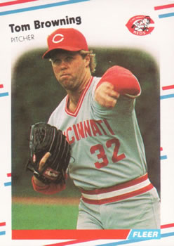 #228 Tom Browning - Cincinnati Reds - 1988 Fleer Baseball