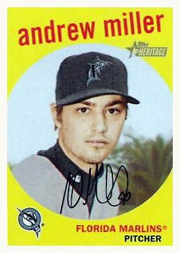 #228 Andrew Miller - Florida Marlins - 2008 Topps Heritage Baseball