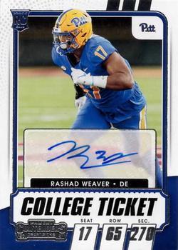 #228 Rashad Weaver - Pittsburgh Panthers - 2021 Panini Contenders Draft Picks Football