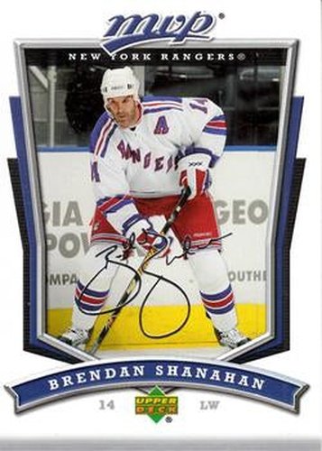 #229 Brendan Shanahan - New York Rangers - 2007-08 Upper Deck MVP Hockey