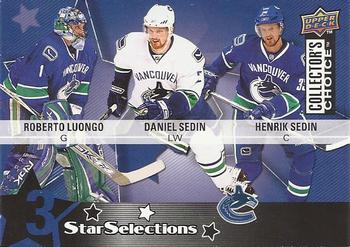 #229 Roberto Luongo / Henrik Sedin / Daniel Sedin - Vancouver Canucks - 2009-10 Collector's Choice Hockey