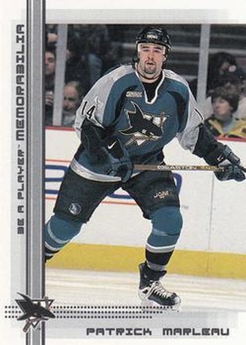 #229 Patrick Marleau - San Jose Sharks - 2000-01 Be a Player Memorabilia Hockey