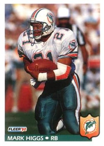 #229 Mark Higgs - Miami Dolphins - 1992 Fleer Football
