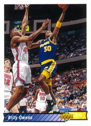 #229 Billy Owens - Golden State Warriors - 1992-93 Upper Deck Basketball