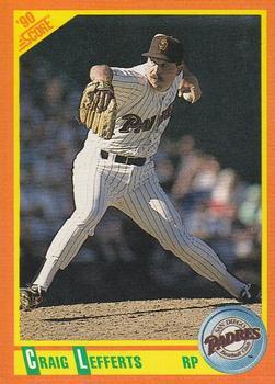 #22T Craig Lefferts - San Diego Padres - 1990 Score Rookie & Traded Baseball