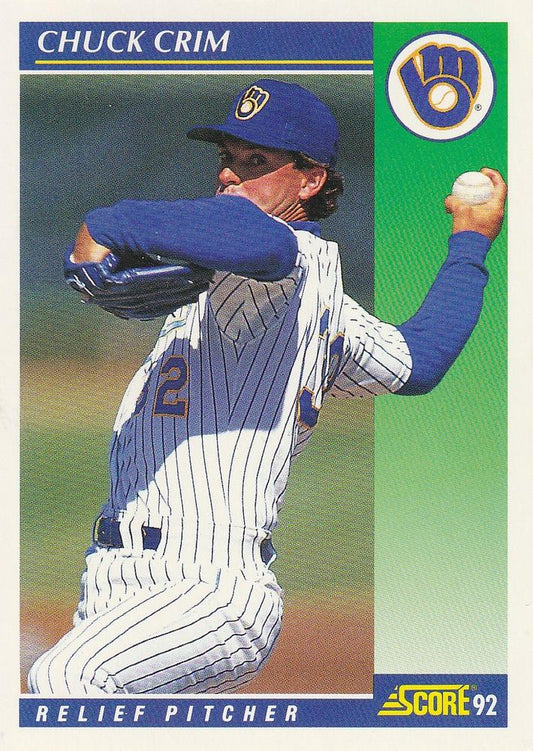 #22 Chuck Crim - Milwaukee Brewers - 1992 Score Baseball