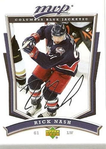 #22 Rick Nash - Columbus Blue Jackets - 2007-08 Upper Deck MVP Hockey