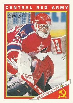 #22R Max Mikhailovsky - CSKA Moscow - 1991-92 O-Pee-Chee Hockey - Sharks & Russians