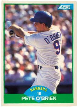 #22 Pete O'Brien - Texas Rangers - 1989 Score Baseball