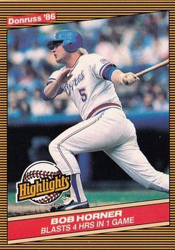 #22 Bob Horner - Atlanta Braves - 1986 Donruss Highlights Baseball