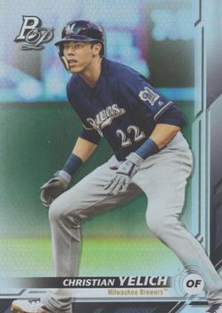 #22 Christian Yelich - Milwaukee Brewers - 2019 Bowman Platinum Baseball