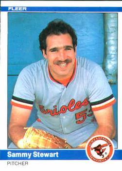 #22 Sammy Stewart - Baltimore Orioles - 1984 Fleer Baseball