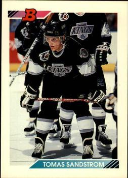 #22 Tomas Sandstrom - Los Angeles Kings - 1992-93 Bowman Hockey