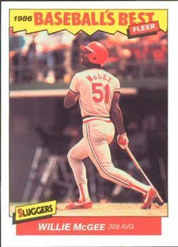 #22 Willie McGee - St. Louis Cardinals - 1986 Fleer Baseball's Best Sluggers vs. Pitchers Baseball