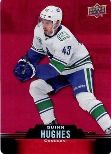 #DC-22 Quinn Hughes - Vancouver Canucks - 2020-21 Upper Deck Tim Hortons Hockey - Red Die Cut