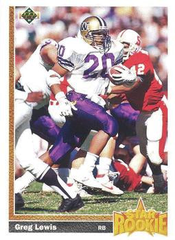 #22 Greg Lewis - Denver Broncos - 1991 Upper Deck Football