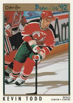 #22 Kevin Todd - New Jersey Devils - 1991-92 O-Pee-Chee Premier Hockey