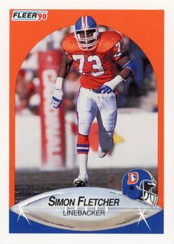 #22 Simon Fletcher - Denver Broncos - 1990 Fleer Football