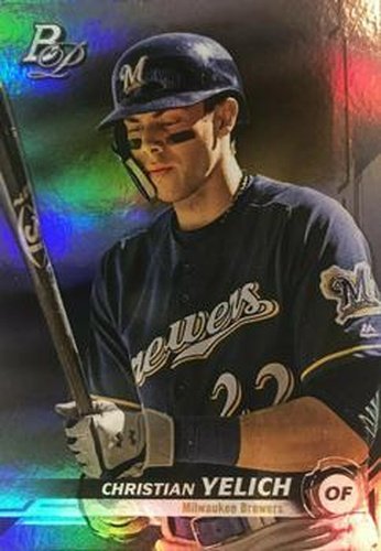 #22b Christian Yelich - Milwaukee Brewers - 2019 Bowman Platinum Baseball