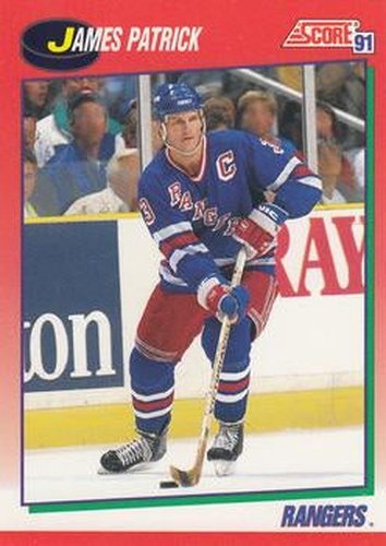 #230 James Patrick - New York Rangers - 1991-92 Score Canadian Hockey