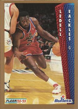 #230 Ledell Eackles - Washington Bullets - 1992-93 Fleer Basketball