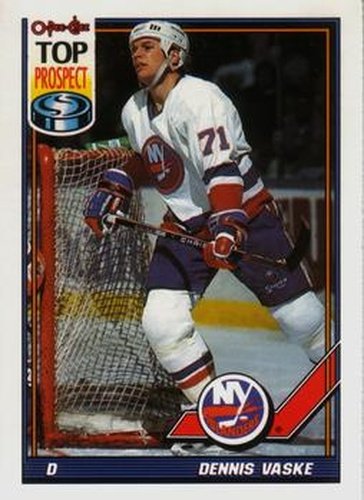 #230 Dennis Vaske - New York Islanders - 1991-92 O-Pee-Chee Hockey