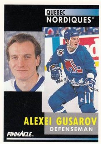 #230 Alexei Gusarov - Quebec Nordiques - 1991-92 Pinnacle Hockey
