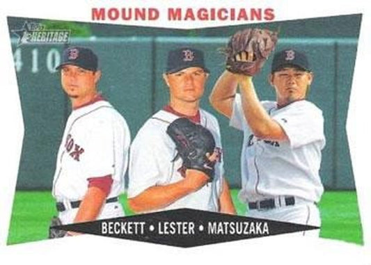 #230 Mound Magicians Josh Beckett / Jon Lester / Daisuke Matsuzaka - Boston Red Sox - 2009 Topps Heritage Baseball