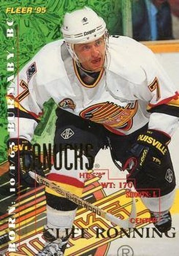 #230 Cliff Ronning - Vancouver Canucks - 1994-95 Fleer Hockey