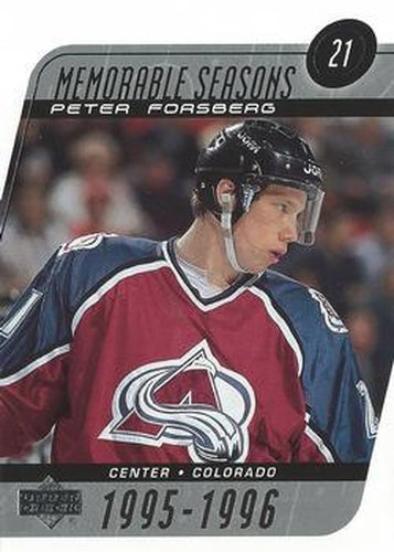 #230 Peter Forsberg - Colorado Avalanche - 2002-03 Upper Deck Hockey