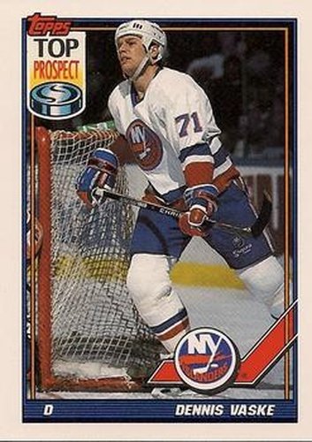 #230 Dennis Vaske - New York Islanders - 1991-92 Topps Hockey
