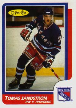 #230 Tomas Sandstrom - New York Rangers - 1986-87 O-Pee-Chee Hockey