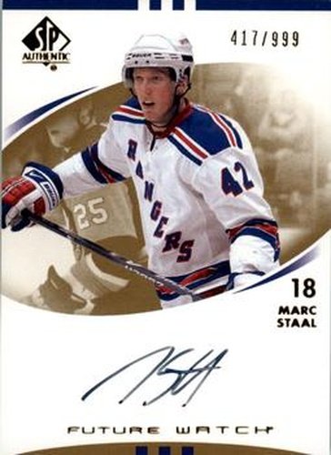 #231 Marc Staal - New York Rangers - 2007-08 SP Authentic Hockey