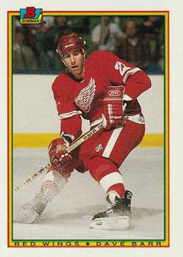 #231 Dave Barr - Detroit Red Wings - 1990-91 Bowman Hockey
