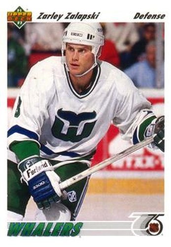 #231 Zarley Zalapski - Hartford Whalers - 1991-92 Upper Deck Hockey