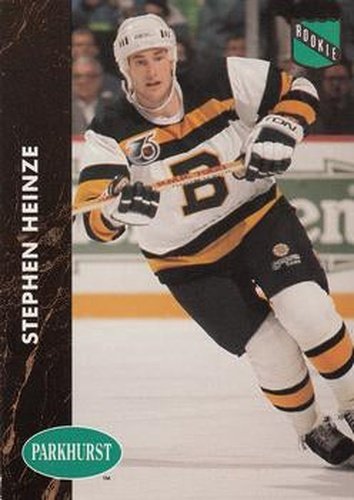 #232 Steve Heinze - Boston Bruins - 1991-92 Parkhurst Hockey