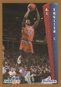 #232 A.J. English - Washington Bullets - 1992-93 Fleer Basketball