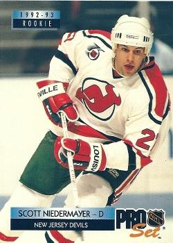 #232 Scott Niedermayer - New Jersey Devils - 1992-93 Pro Set Hockey
