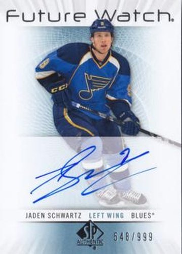#232 Jaden Schwartz - St. Louis Blues - 2012-13 SP Authentic Hockey