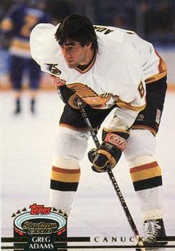 #232 Greg Adams - Vancouver Canucks - 1992-93 Stadium Club Hockey