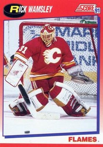 #232 Rick Wamsley - Calgary Flames - 1991-92 Score Canadian Bilingual Hockey