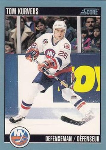 #232 Tom Kurvers - New York Islanders - 1992-93 Score Canadian Hockey