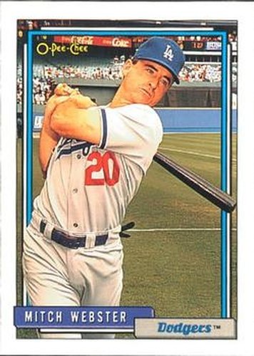 #233 Mitch Webster - Los Angeles Dodgers - 1992 O-Pee-Chee Baseball