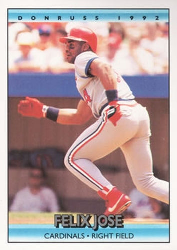 #233 Felix Jose - St. Louis Cardinals - 1992 Donruss Baseball