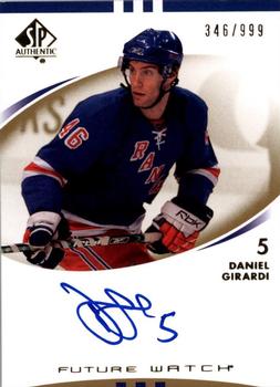 #233 Daniel Girardi - New York Rangers - 2007-08 SP Authentic Hockey